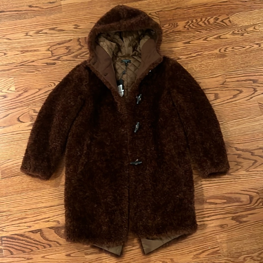 RAG & BONE Brown Iggy Faux-Fur Coat
